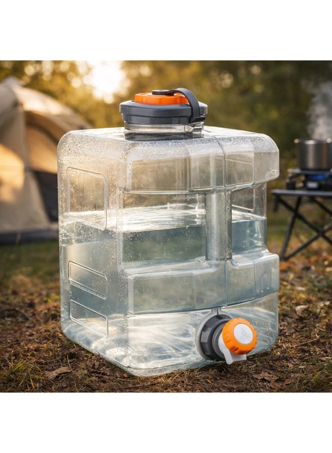 Manful Transparent 15L Water Storage Container with Spout Tap – Water Storage Containers, Water Tank Water Storage Tank, Plastic Water Tank - Image 2