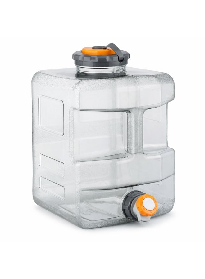 Manful Transparent 15L Water Storage Container with Spout Tap – Water Storage Containers, Water Tank Water Storage Tank, Plastic Water Tank - Image 1