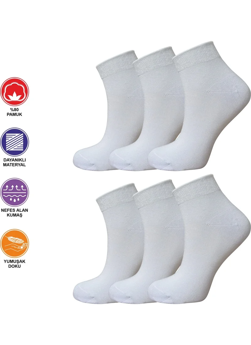 سويكس 6 Pairs Patternless Plain Plain Women's Ankle Cotton Socks - Short Ankle Socks