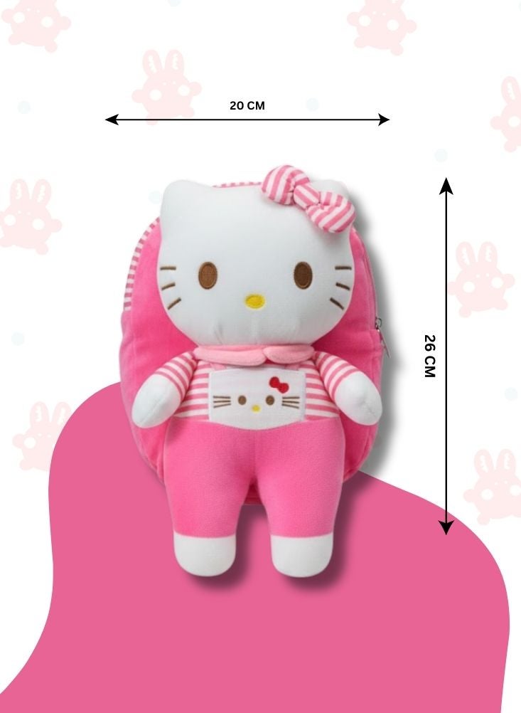 بريميم حقيبة ظهر ثلاثية الأبعاد من القطيفة بتصميم هيلو كيتي للأطفال - حقيبة مدرسية ناعمة بتصميم كرتوني كلاسيكي من سانريو باللون الوردي - Image 5