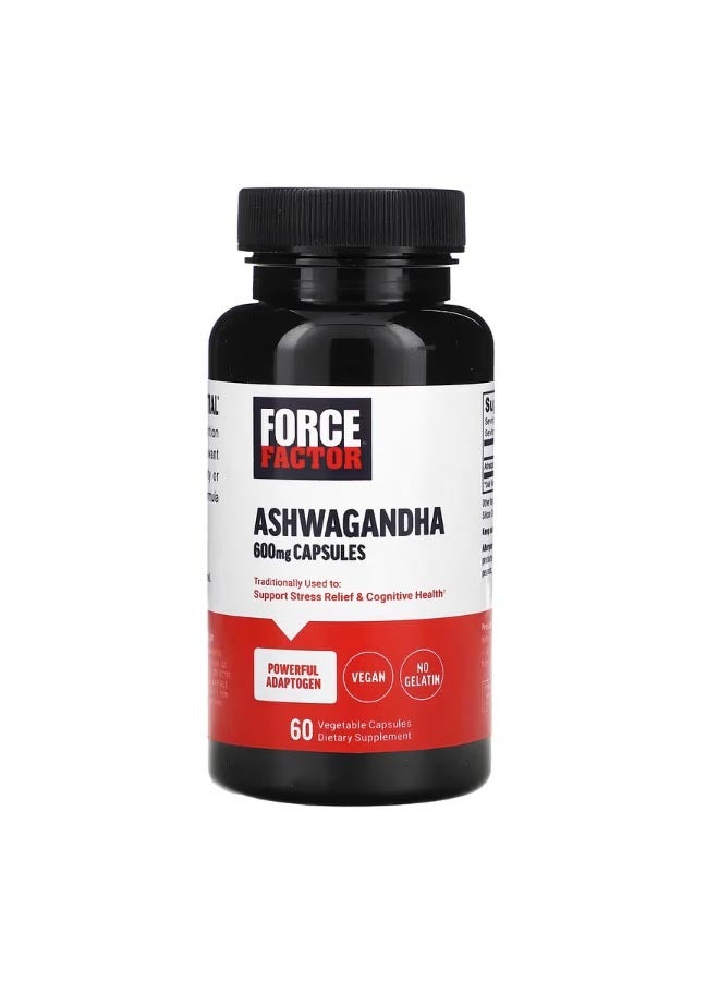 Force Factor Ashwagandha  600 mg  60 Vegetable Capsules - Image 1