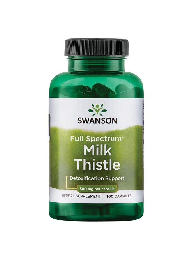 Swanson Milk Thistle-Herbal Liver Support Supplement-Natural Formula Helping to Maintain Overall Health & Wellbeing-(100 Capsules, 500mg Each) - Image 1