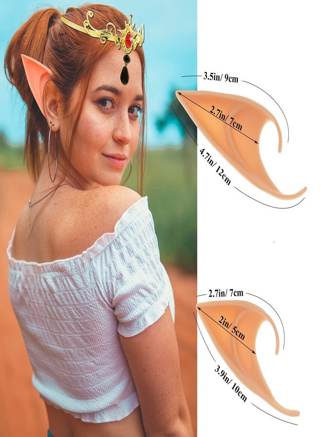 RechicGu 4 Pairs Elf Ear Cuffs Cosplay Fairy Pixie Elven Earrings Filigree Ear Wrap Tips Wings Tassel Chain Ear Clips Halloween Costume Anime Party Dress Up Masquerade Vampire Pageants Golden Color - Image 5