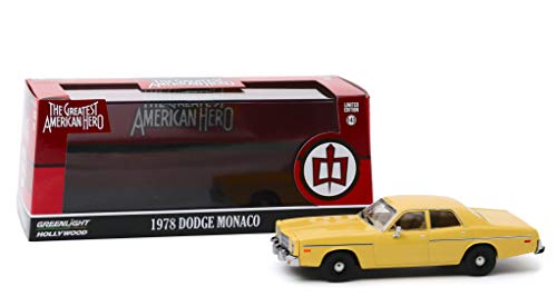 GreenLight 1978 Dodge Monaco Yellow The Greatest American Hero 19811983 TV Series 143 Diecast Model Car by Greenlight - Image 1