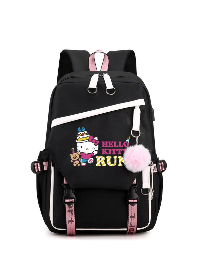 Generic - Student schoolbags - backpacks can hold 14-inch computers/water cups/clothes, etc. -: Hello Kitty - Image 1