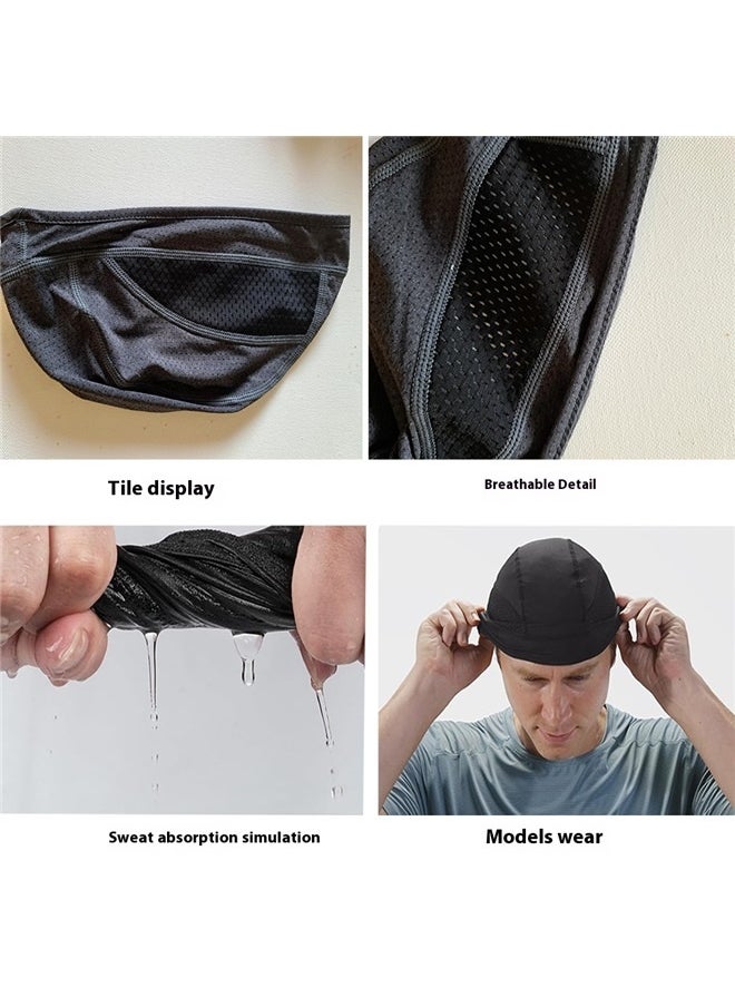 yongsheng UV Protected Cycling Bandana 24x17cm,Caps Helmet Liner, Breathable Cycling Cap,Cooling Mesh Under Helmet Motorcycle Hard Hat Liner for Men Women  - Image 2