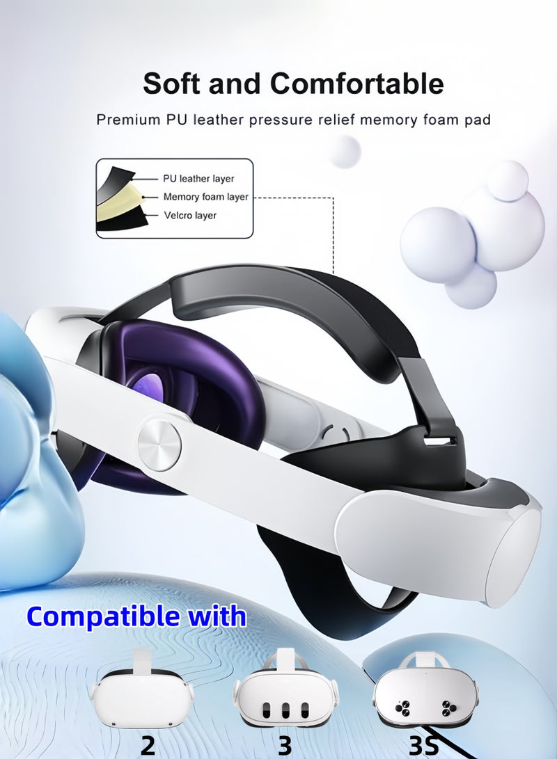 كول رابي حزام رأس CoolRabbie لـ Meta Oculus Quest 2/3/3s، رباط رأس حلقي قابل للتعديل 3 في 1، بديل لحزام النخبة، راحة محسّنة لتجربة ألعاب غامرة، ملحقات VR متوافقة مع Oculus/Meta Quest 2/3/3s - Image 3