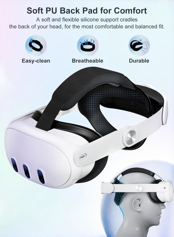 كول رابي حزام رأس CoolRabbie لـ Meta Oculus Quest 2/3/3s، رباط رأس حلقي قابل للتعديل 3 في 1، بديل لحزام النخبة، راحة محسّنة لتجربة ألعاب غامرة، ملحقات VR متوافقة مع Oculus/Meta Quest 2/3/3s - Image 4