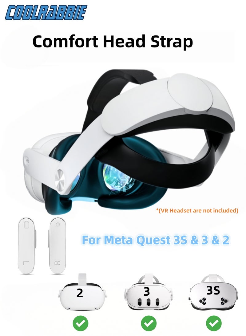 كول رابي حزام رأس CoolRabbie لـ Meta Oculus Quest 2/3/3s، رباط رأس حلقي قابل للتعديل 3 في 1، بديل لحزام النخبة، راحة محسّنة لتجربة ألعاب غامرة، ملحقات VR متوافقة مع Oculus/Meta Quest 2/3/3s - Image 1