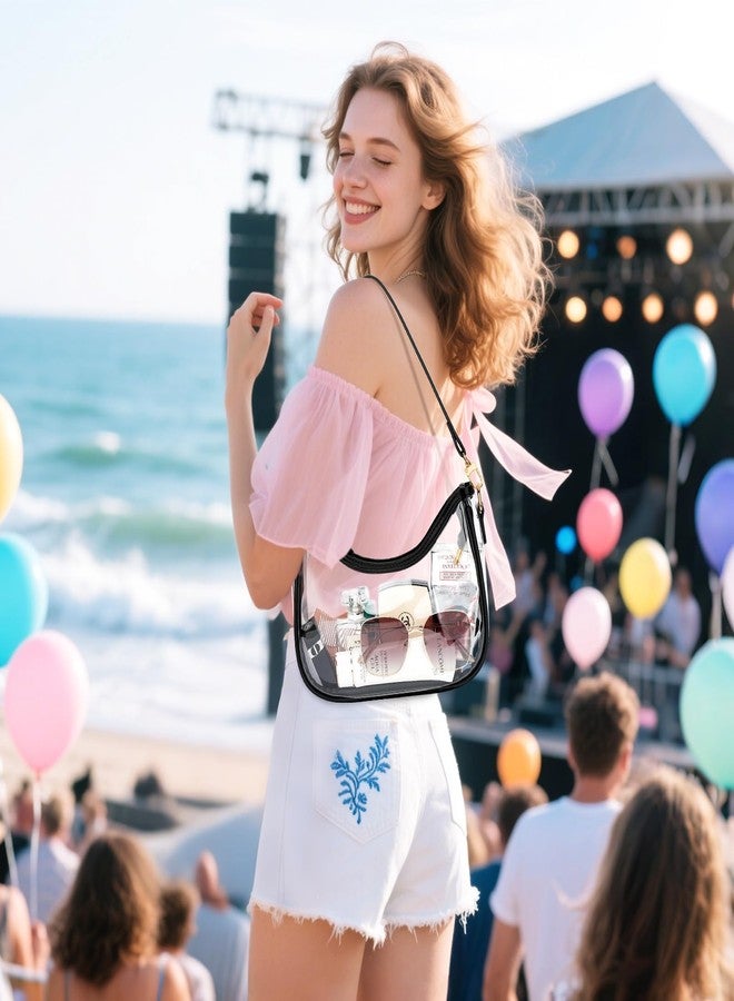 KKXIU Clear Purse Shoulder Bag for Women Cute Hobo and Tote Handbags Concert Clear Bags for Stadium Events - Image 2