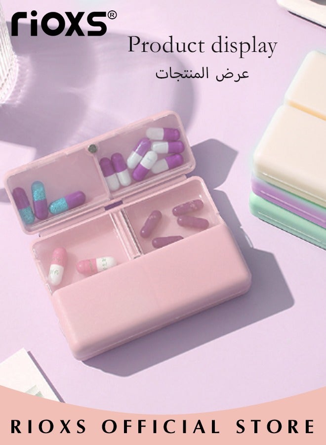 ريوكس 2 قطع منظم الدواء اليومي 7 مقصورة المحمولة حبوب منع الحمل مربع السفر الدواء المنظم لحبوب منع الحمل الفيتامينات مكملات زيت السمك - Image 3