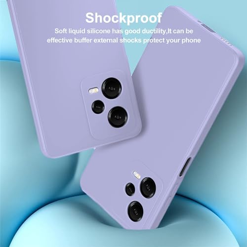 DIZORO Compatible with Mi Redmi Note 12 Pro 5G Back Cover with Upgraded Square Edges for Camera Protection Shockproof Flexible Matte Liquid Silicone Mobile Phone Case (Purple) - Image 4