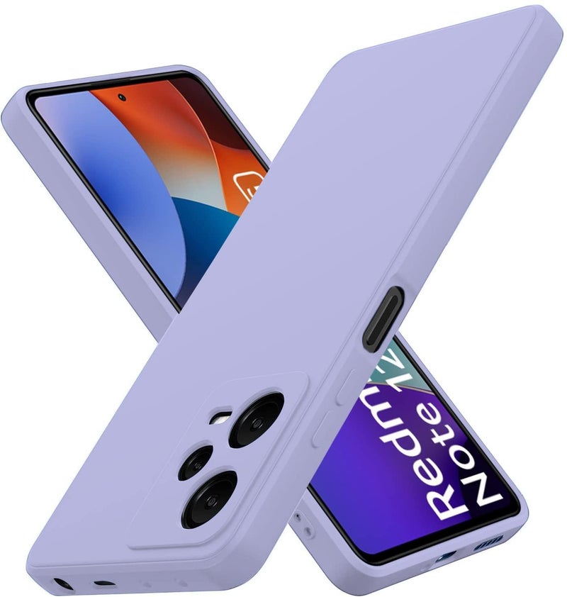 DIZORO Compatible with Mi Redmi Note 12 Pro 5G Back Cover with Upgraded Square Edges for Camera Protection Shockproof Flexible Matte Liquid Silicone Mobile Phone Case (Purple) - Image 1