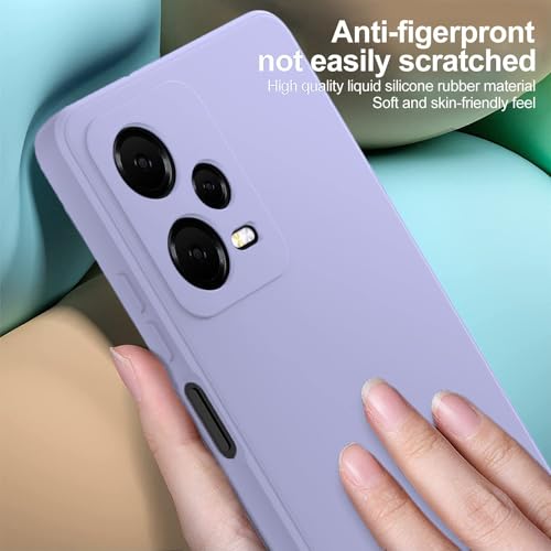 DIZORO Compatible with Mi Redmi Note 12 Pro 5G Back Cover with Upgraded Square Edges for Camera Protection Shockproof Flexible Matte Liquid Silicone Mobile Phone Case (Purple) - Image 5