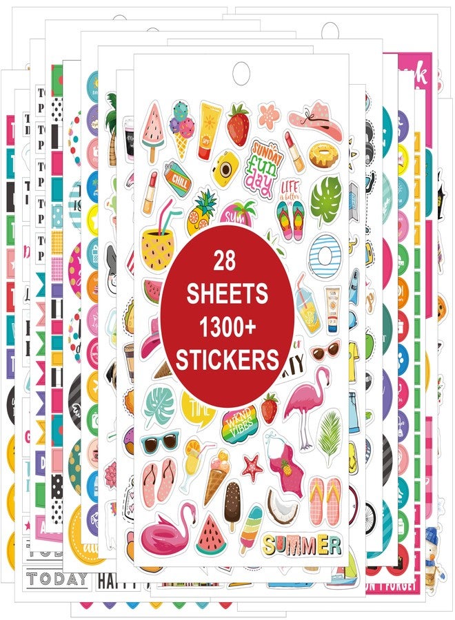 MaaIbok Daily & Holiday Planner Stickers - 1300+ Unique Planner Stickers on 28 Sheets, The Ultimate Collection for Journaling, Scrapbooking, Water Bottle & Laptop Decoration, for Adults & Teens - Image 1