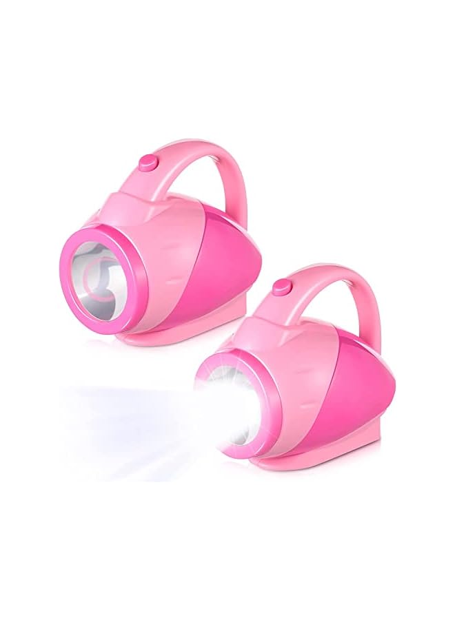promass Kids Flashlight Glow in Dark Toddler Flash Light Easy Grip Handle Lightweight for Reading Camping Hiking Outdoor Activities Games Nature Exploration Pink 2PCS - Image 2