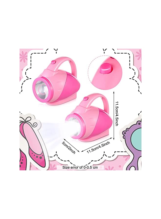 promass Kids Flashlight Glow in Dark Toddler Flash Light Easy Grip Handle Lightweight for Reading Camping Hiking Outdoor Activities Games Nature Exploration Pink 2PCS - Image 3