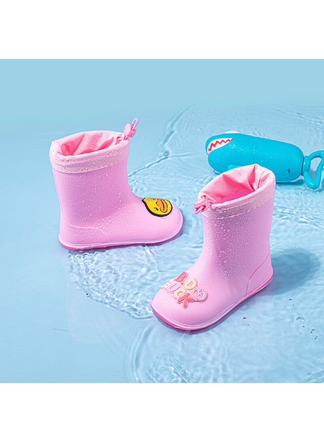 B.duck Children's Rain Boots, All-season Waterproof Boots For Boys And Girls, Toddler Elastic Ankle Boots, Rain Shoes, 5911 Pink, Size 28 - Image 1