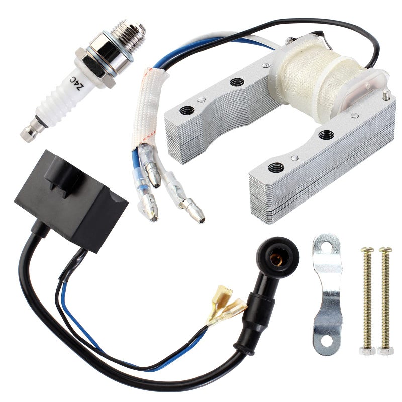 YOFMOO CDI Ignition Coil Magneto Coil Spark Plug for 49cc 50cc 60cc 66cc 70cc 80cc 2stroke Engine Motorized Bicycle Bike