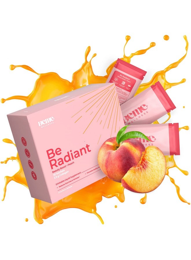 Beme Beradiant Hydrolyzed Liquid Collagen Shot ; Joint Skin Nail & Hair Support In Convenient Sachet ; 2500Mg Hydrolyzed Fish Collagen Peptides + Coq10 + Vitamin C ; 30 Day Supply - Image 2