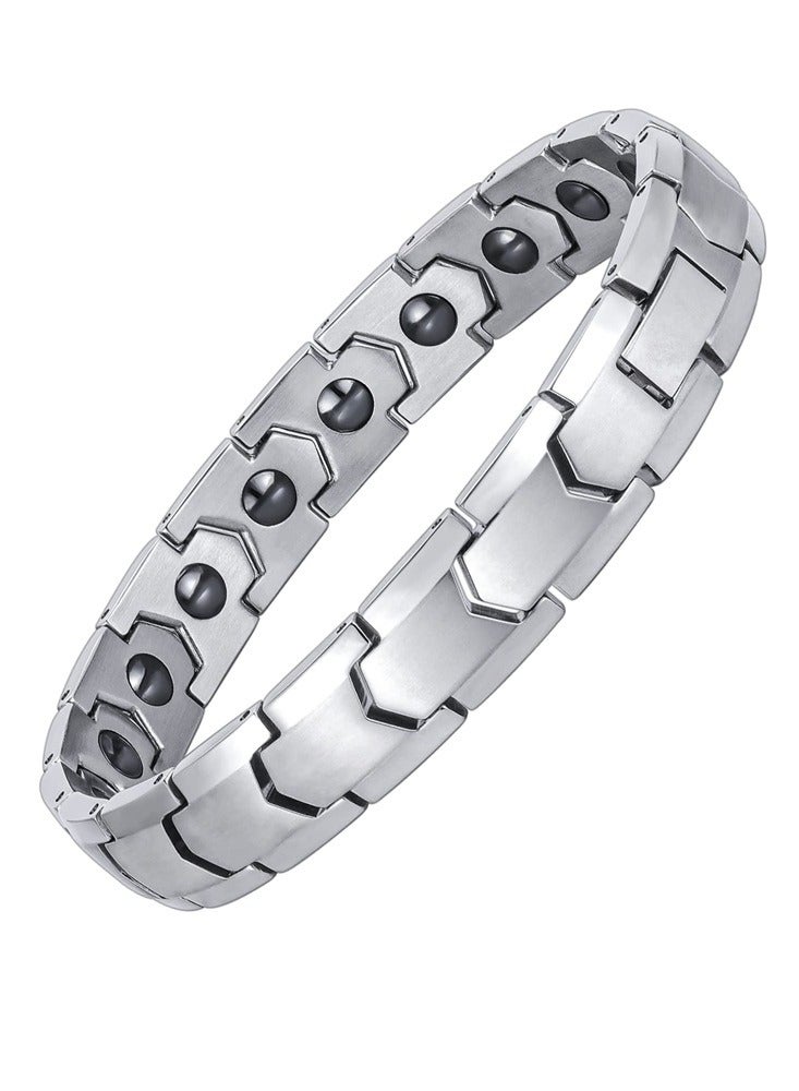 Bracelets for Men Stainless Steel  Bracelet Jewelry Gift with Adjustment Tool(Silver) - Image 1