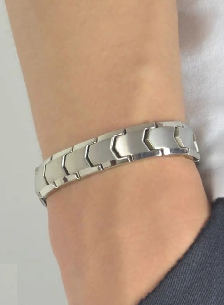 Bracelets for Men Stainless Steel  Bracelet Jewelry Gift with Adjustment Tool(Silver) - Image 3