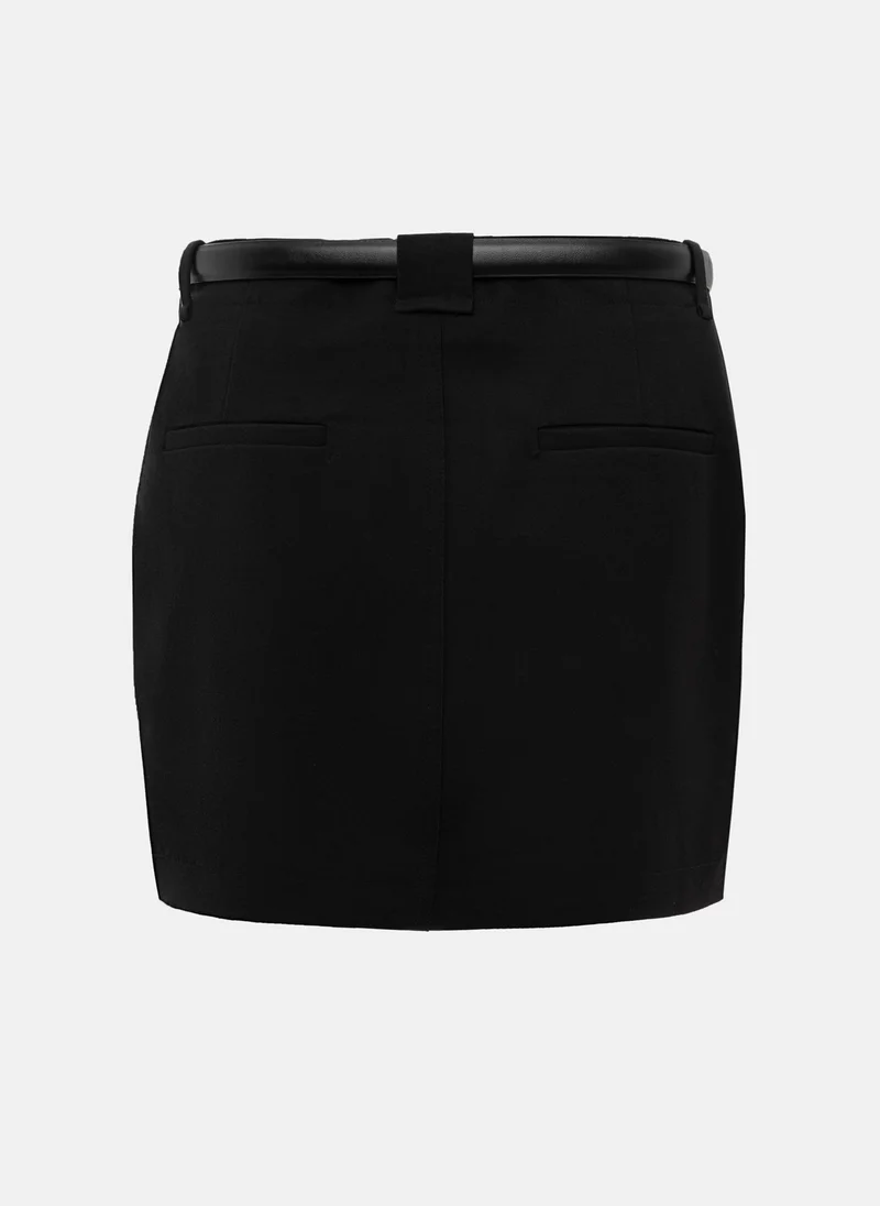 Lichi Mini skirt with eco-leather belt