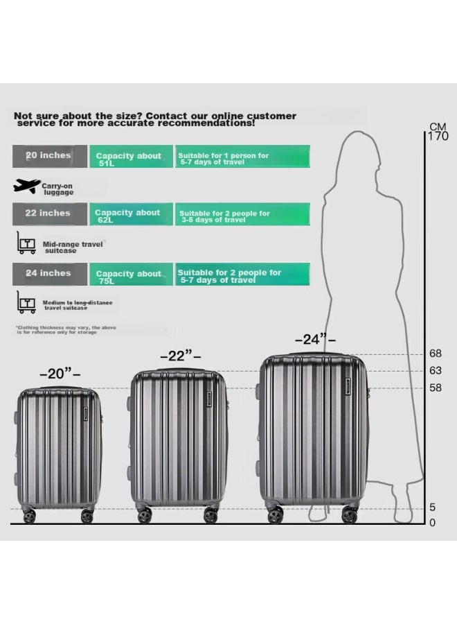 SUMMIT Samite Large Capacity Suitcase For Women 22-inch Trolley Case For Men, 360-degree Wheels Travel Luggage, Expandable Pc154t4a Dark Gray - Image 2
