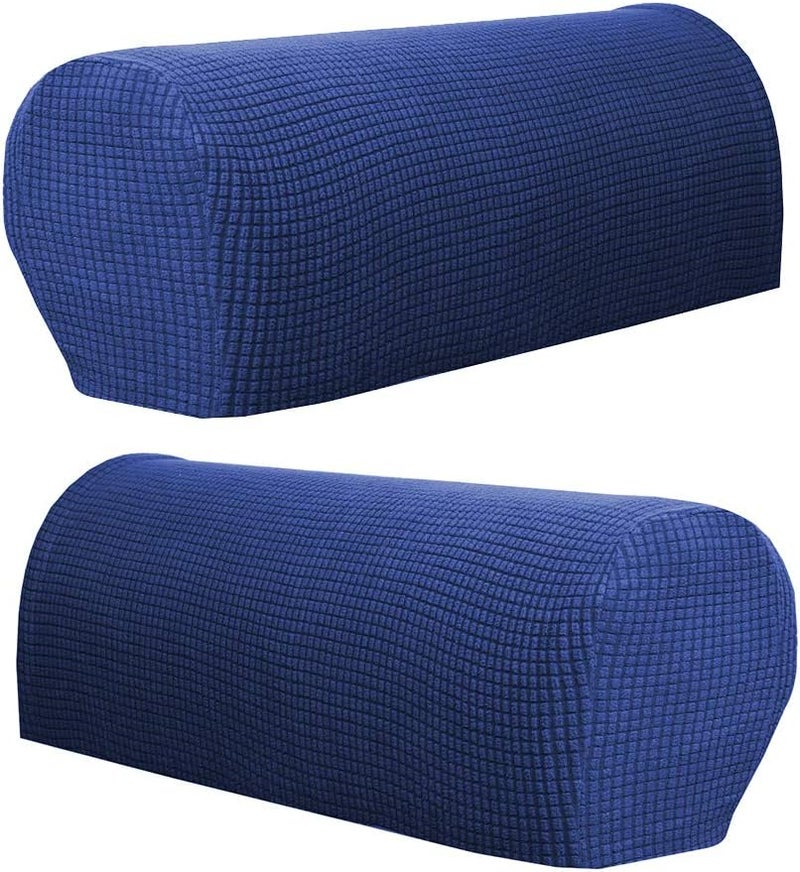 klarakoSet Of 6 Sofa Armrest Cover Stretch Fabric For Couches Armchairs Recliners klarakoDark Blue - Image 2