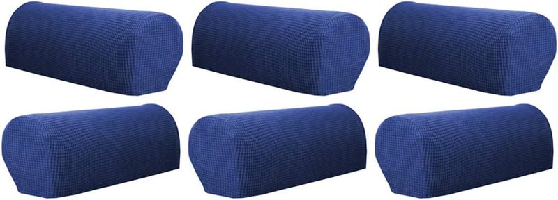klarakoSet Of 6 Sofa Armrest Cover Stretch Fabric For Couches Armchairs Recliners klarakoDark Blue - Image 3