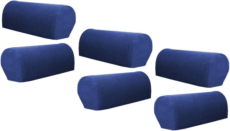 klarakoSet Of 6 Sofa Armrest Cover Stretch Fabric For Couches Armchairs Recliners klarakoDark Blue - Image 1