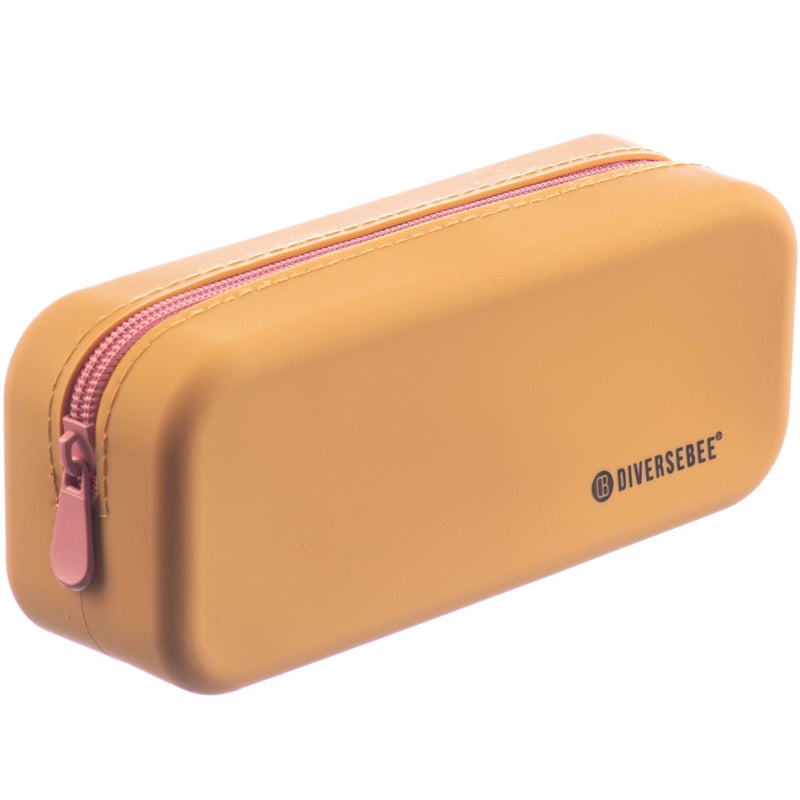 DIVERSEBEE Soft Silicone Pencil Case, Aesthetic Pencil Pouch with Zipper, Cute Pen Bag for School, Bible Journaling Supplies and Accessories, Pencil Organizer (Mango) - Image 1