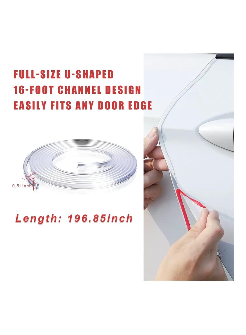 Car Door Edge Guards 5m Transparent Sealed Door Edge Protection Anti-Collision Protector Strips Guards Clear Anti-Scratch Trim Molding Auto Accessories Universal for Most Cars - Image 2