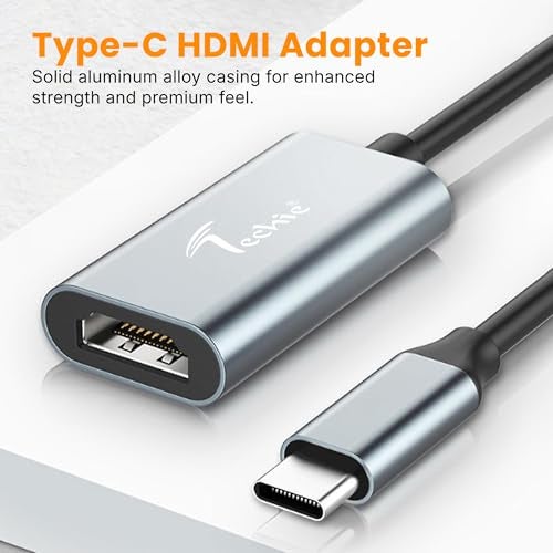 Techie Type-C to HDMI Converter Slim 4K 30hZ, Crystal-Clear 4K Output, Plug-and-Play Design & Aluminium Body, Connect USB-C Devices to HDMI Display, Monitor, TV or Projector – Silver - Image 2