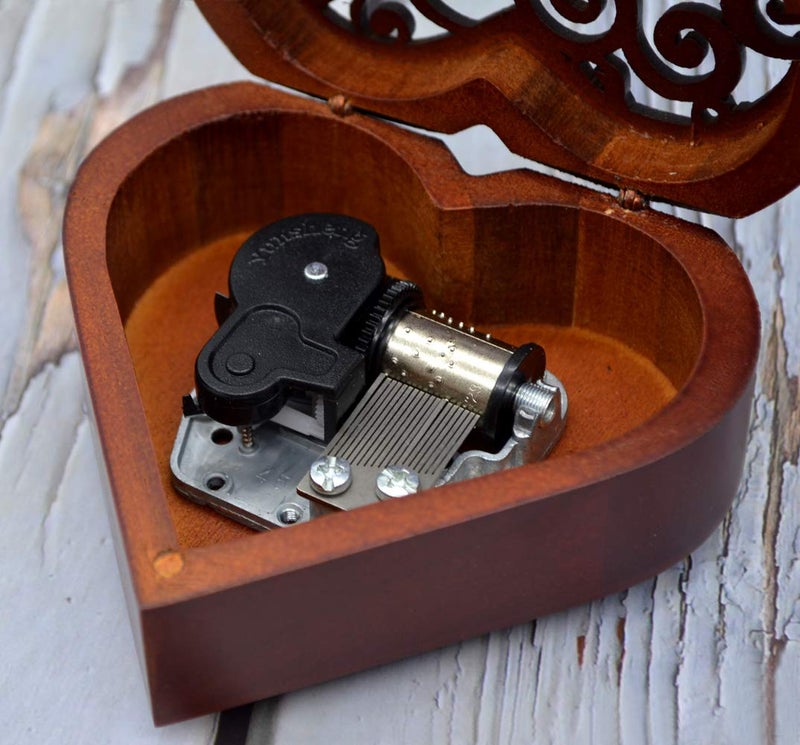 Sooharic Wooden Music Box La la Land, Heart-Shaped Wind Up Clockwork Mechanism Vintage Small Musical Gifts (La la Land) - Image 4