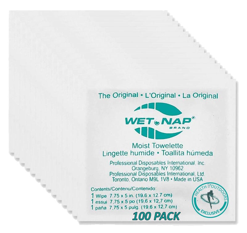 Hand Cleansing PreMoistened Refreshing Handynaps Wet Naps Moist Towelettes 100 Pack
