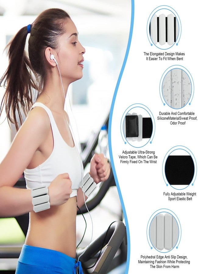 Teikugv Wrist Weights Set of 2, Wearable Arm & Leg Weights for Women & Men, Adjustable Wrist Ankle Weights for Walking, Yoga, Swimming, Gym, 2lb (Grey) - Image 3