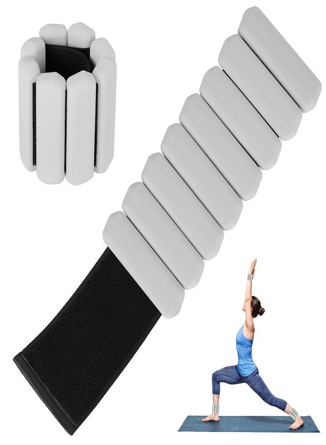 Teikugv Wrist Weights Set of 2, Wearable Arm & Leg Weights for Women & Men, Adjustable Wrist Ankle Weights for Walking, Yoga, Swimming, Gym, 2lb (Grey) - Image 1