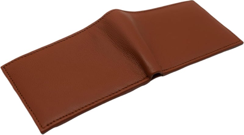 Marshal Soft Leather Kids Slim Thin Coin Pouch Bifold Wallet (Tan) - Image 5