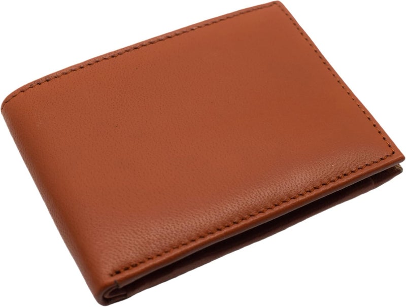 Marshal Soft Leather Kids Slim Thin Coin Pouch Bifold Wallet (Tan) - Image 3