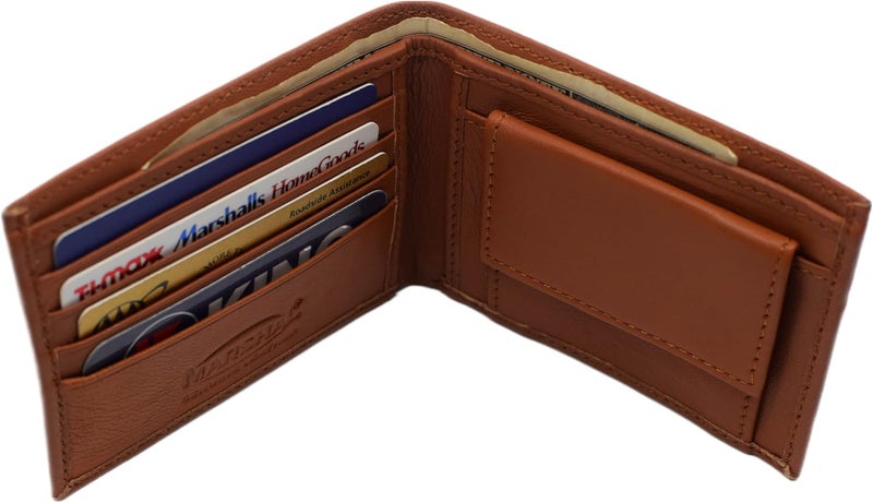 Marshal Soft Leather Kids Slim Thin Coin Pouch Bifold Wallet (Tan) - Image 4