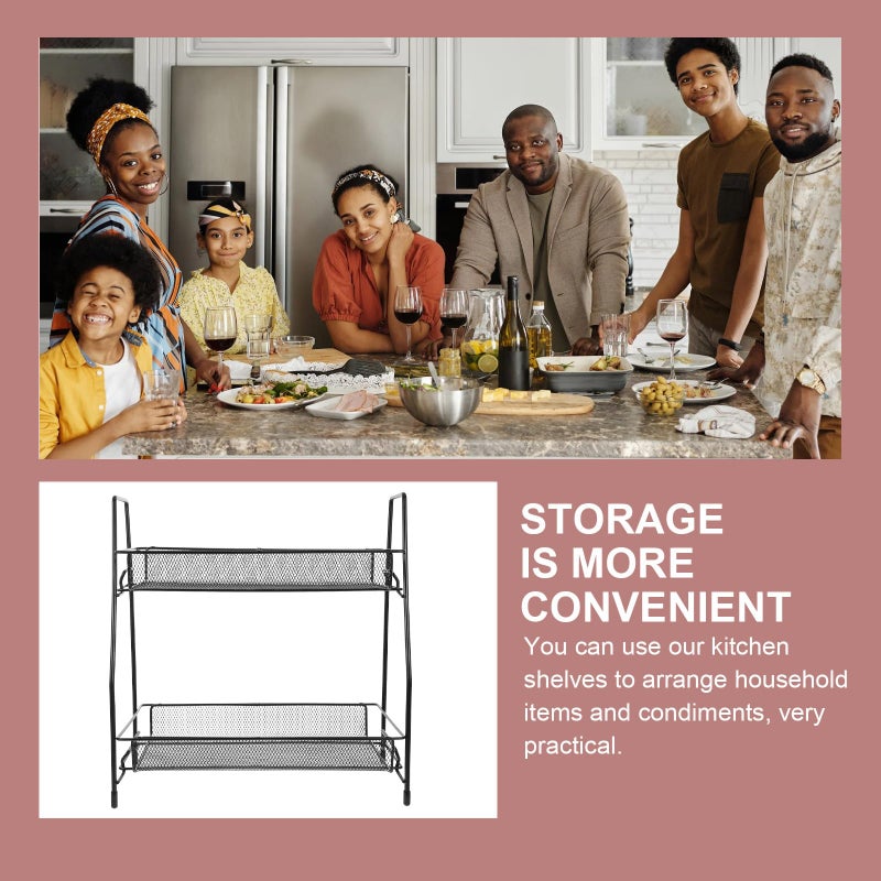 Double Layer Iron Spice Rack Detachable Kitchen Organizer For Seasonings And Supplies - Image 4