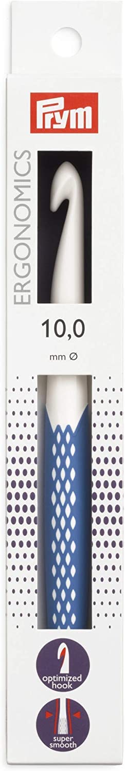 Prym Ergonomic Crochet Hook, Metal, White/Dark Violet, 18 cm x 10 mm - Image 2