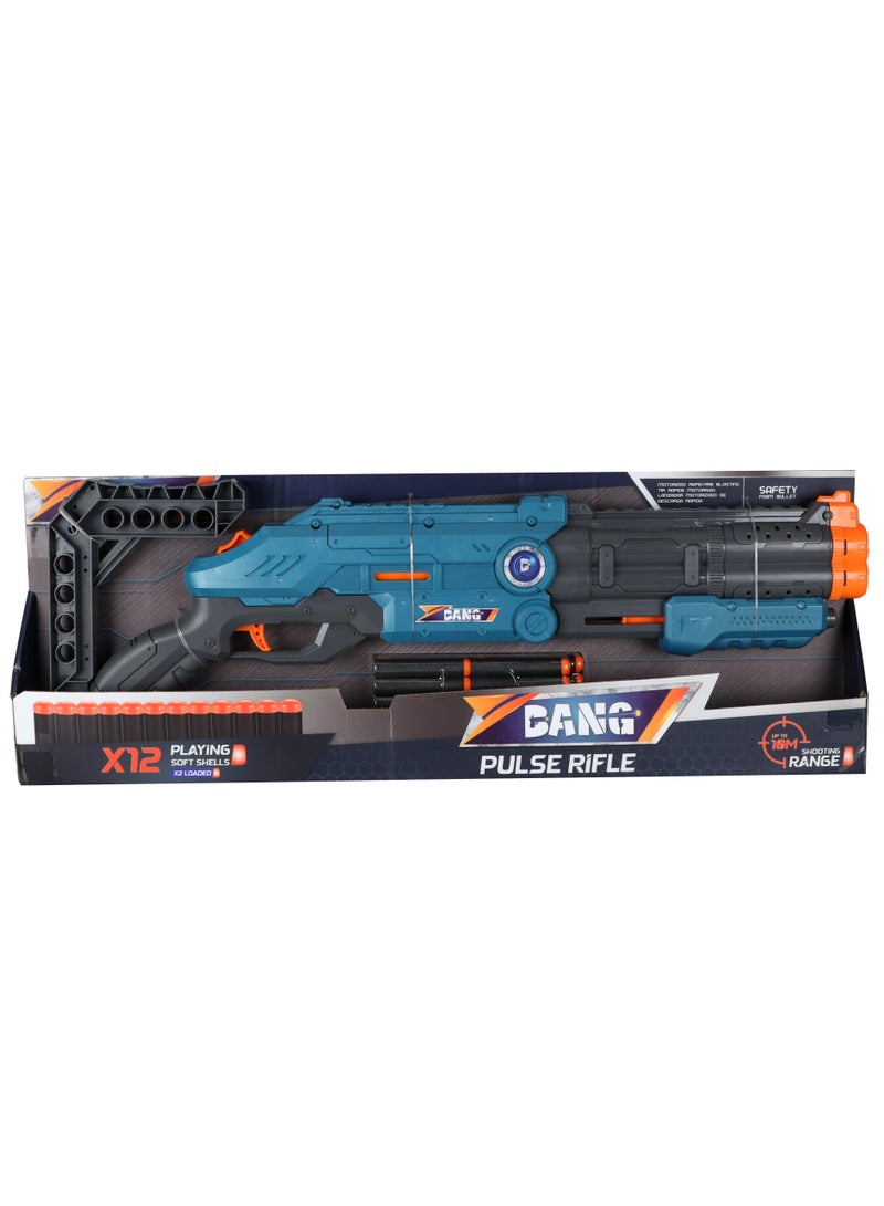 بانج مسدس لعبة بولس رايفل مع 12 طلقة، إطلاق يدوي، مدى بعيد للأطفال - Image 1
