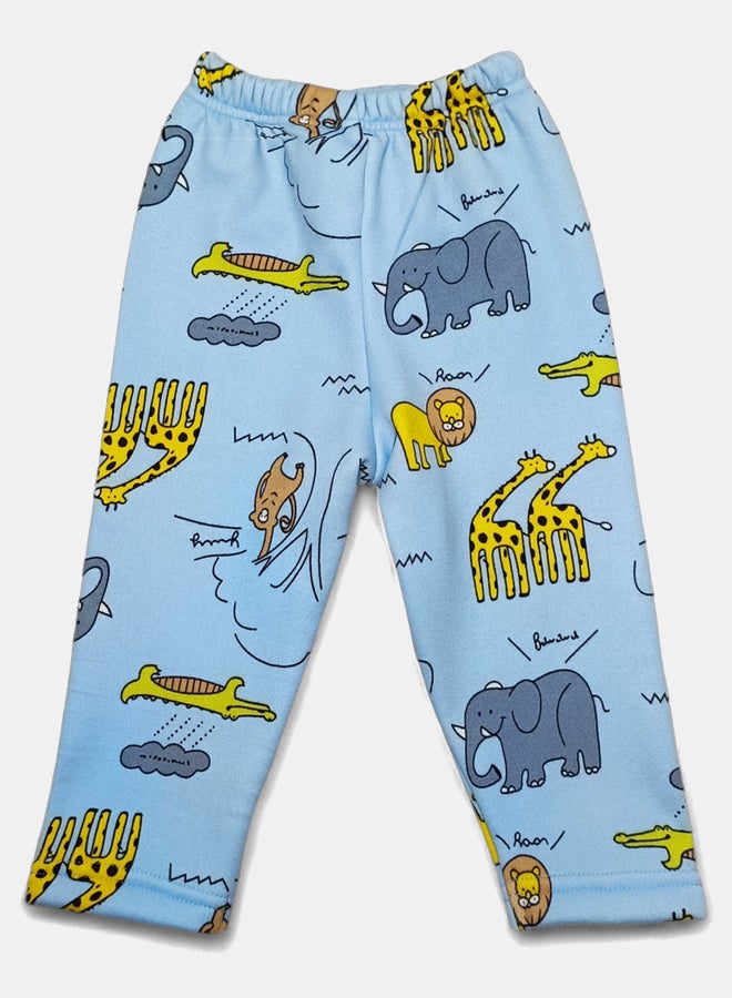 BabyShoora Baby Unisex Melton printed Winter Winter Pajama Set - Image 2