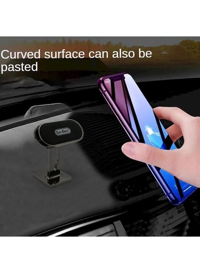 Go-Des GD-HD717 Magnetic Phone Holder for Car Dashboard, Home and Office, Strong Magnet Grip with 360° Rotation, Metal-Stand Design with Adhesive Base, Universal Mobile Mount Compatible with All Smartphones, Stable, Adjustable Support Stand - Image 4