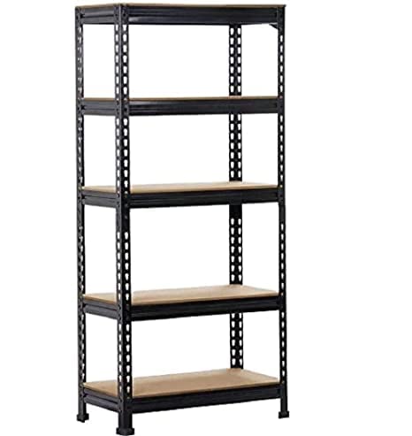 Ash  Roh Ash Roh Metal Organizer Rack with Powder Coated Wooden Frame Adjustable Heavy Duty Storage Shelving Rack for Multiple Uses 5 Sections Height 53 ft Length 28 ft Dimension 14ft  - Image 1