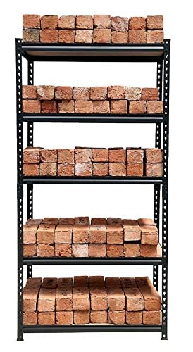 Ash  Roh Ash Roh Metal Organizer Rack with Powder Coated Wooden Frame Adjustable Heavy Duty Storage Shelving Rack for Multiple Uses 5 Sections Height 53 ft Length 28 ft Dimension 14ft  - Image 3