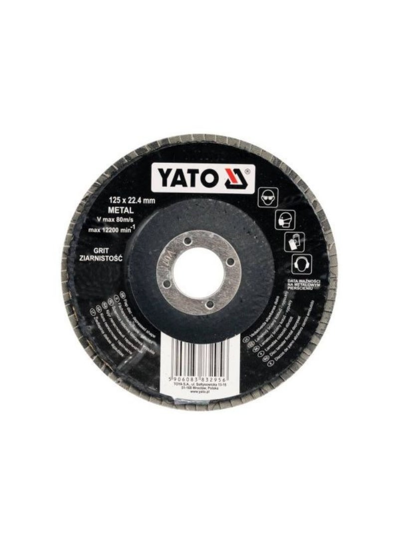 Yato Flap Disc Gr.36 Depressed Shape Fibre Glass Backing 125mm YT-83291