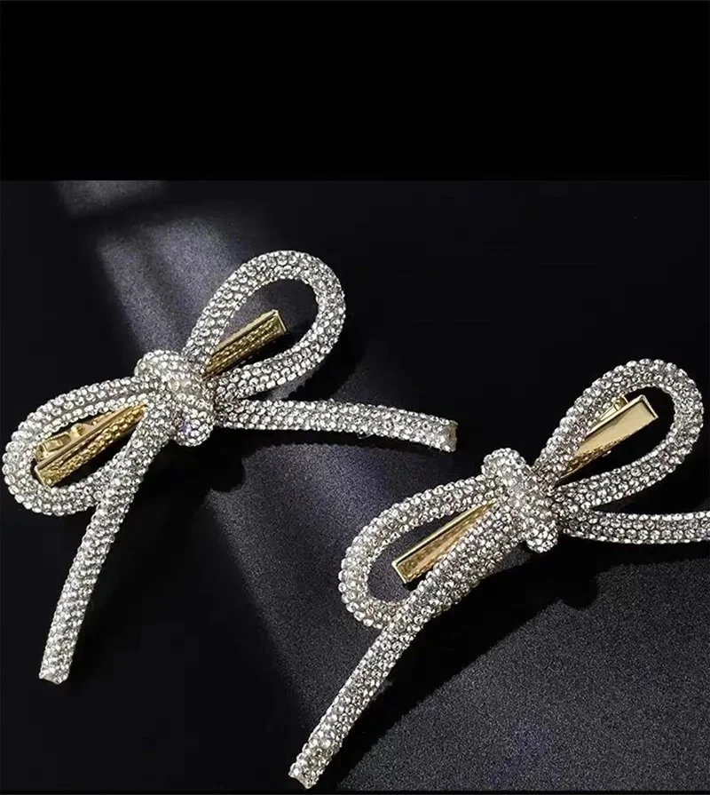 Bahels Women's Crystal Stone 2-Piece Silver Bow Buckle